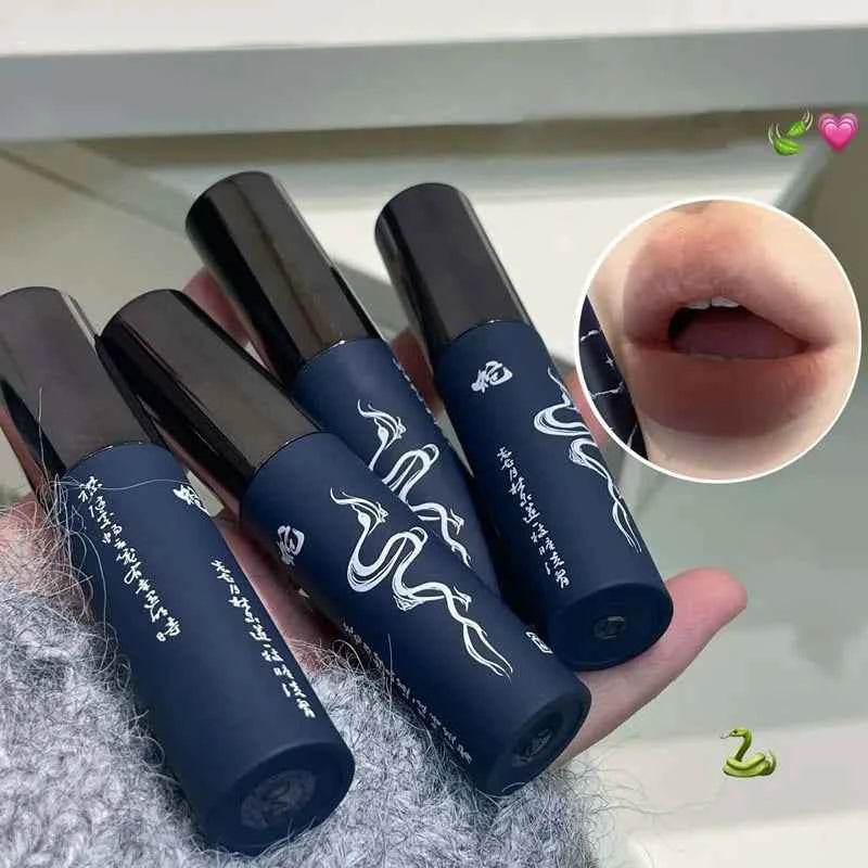 Velvet Matte Lip Glaze Shimmer Nude Lip Mud Waterproof Grey Pink Liquid Lipstick Long-lasting Non-drying Red Lip Gloss Cosmetics.