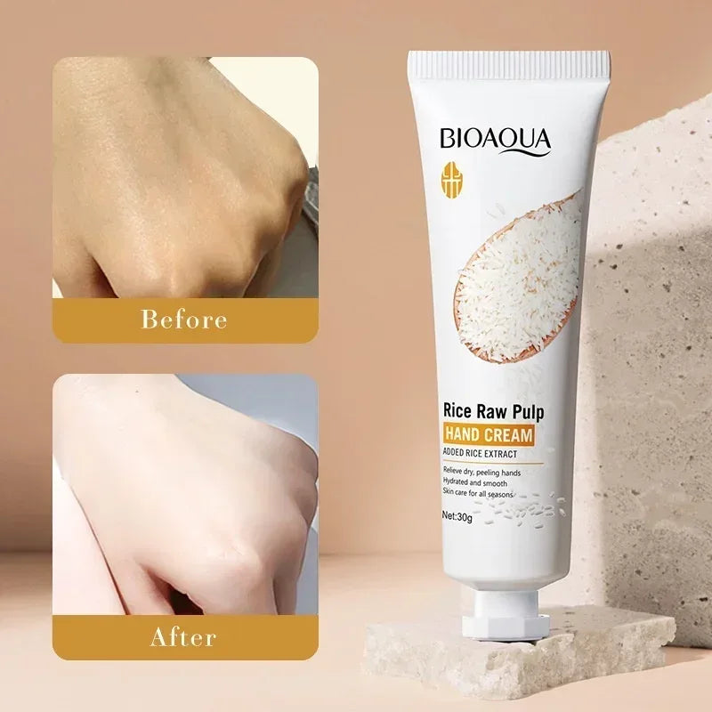 Rice Hand Cream Volumizing Rejuvenating Nourishing Moisturizing Refreshing Non-Greasy Hand Care Cream 30g - My Vixen Vault