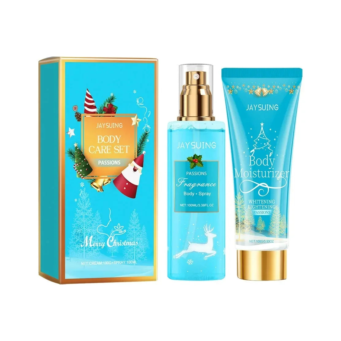 Christmas Anti-Dryness Fragrance Body Care Set Firms Skin Improves Elasticity Brightens Glow Body Mist Long-Lasting Fragrance.