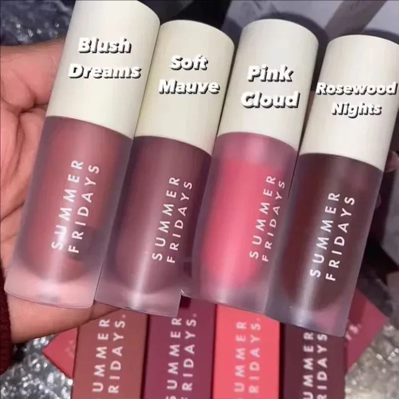 Summer Fridays Lip Balm Moisturizing Mirror Lip Gloss Lip Blush Dreams Pink Cloud Soft Tube Mirror Lip Gloss Set Lip Makeup Care - My Vixen Vault