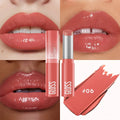 Waterproof Lipstick with Glass Mirror and Plumping Effect Non-Stick Nude Shades,Matte Lip Gloss For Plumper Looking Lips - My Vixen Vault