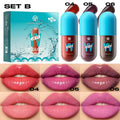 Mini Velvet Matte Lip Gloss Set, 4-Piece Non-Fading, Non-Stick Cup, Long-Lasting Fruit Scented Lip Tint, Smooth and Lightweight - My Vixen Vault