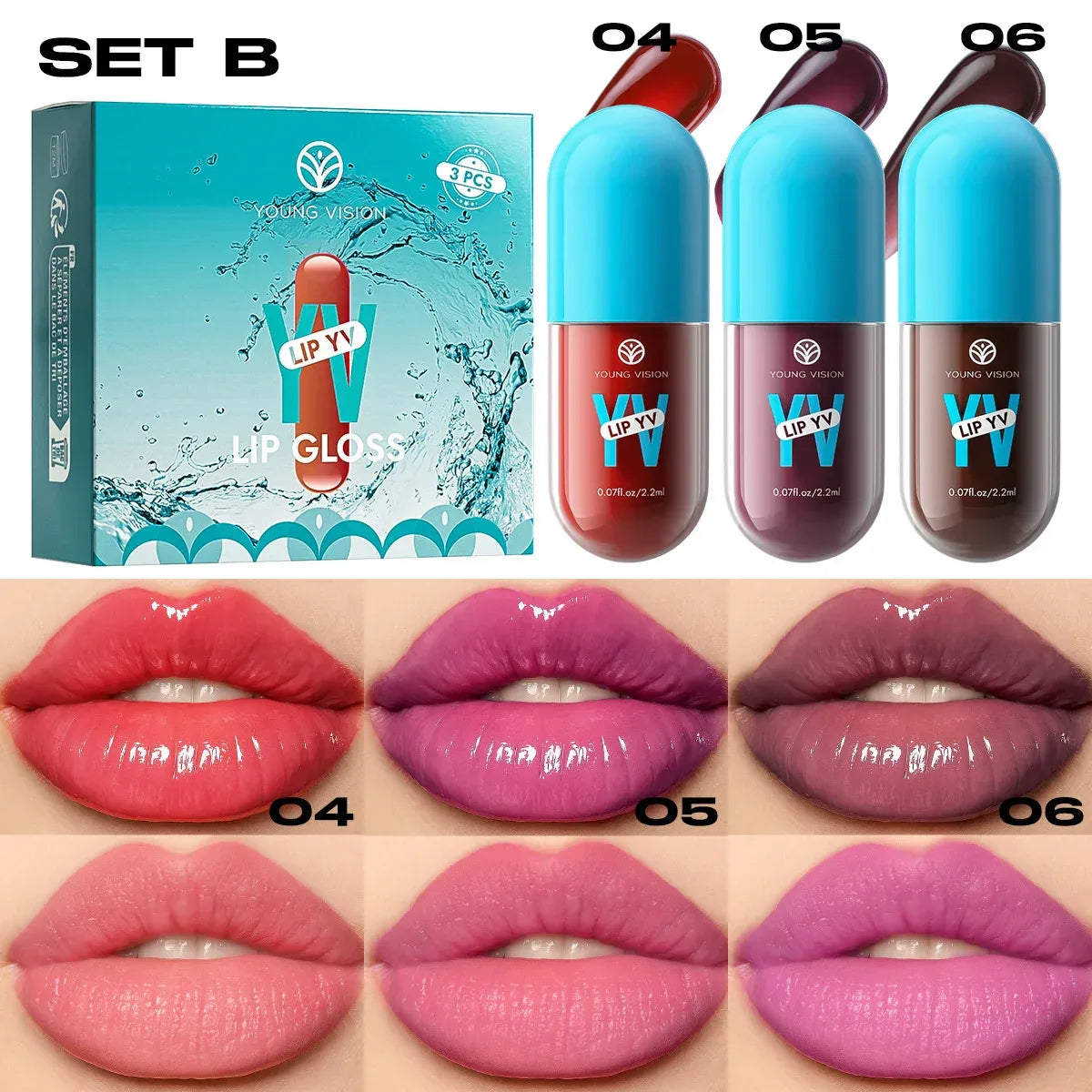 Mini Velvet Matte Lip Gloss Set, 4-Piece Non-Fading, Non-Stick Cup, Long-Lasting Fruit Scented Lip Tint, Smooth and Lightweight - My Vixen Vault