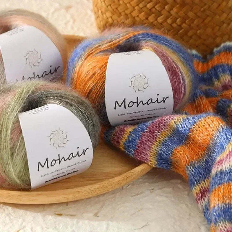 Gradient Mohair Soft Cotton Yarn DIY Crochet Hand Knitting Yarn Segment Dyed Wool Yarn For Baby Sweater Hat Scarf - My Vixen Vault