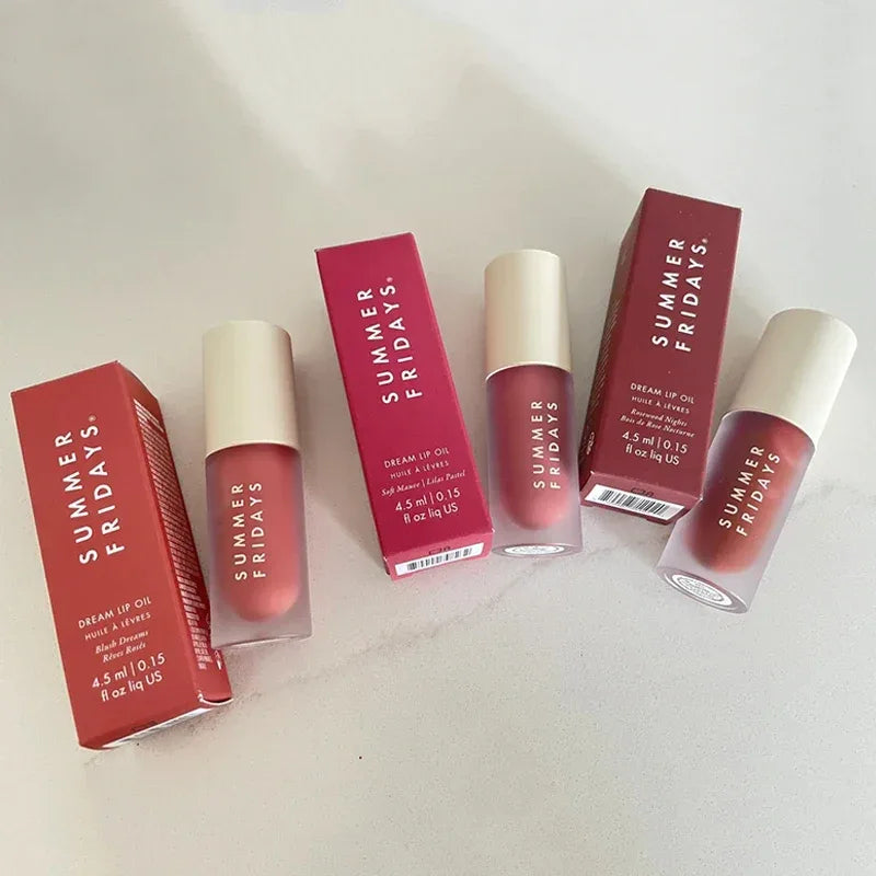 Summer Fridays Lip Balm Moisturizing Mirror Lip Gloss Lip Blush Dreams Pink Cloud Soft Tube Mirror Lip Gloss Set Lip Makeup Care - My Vixen Vault