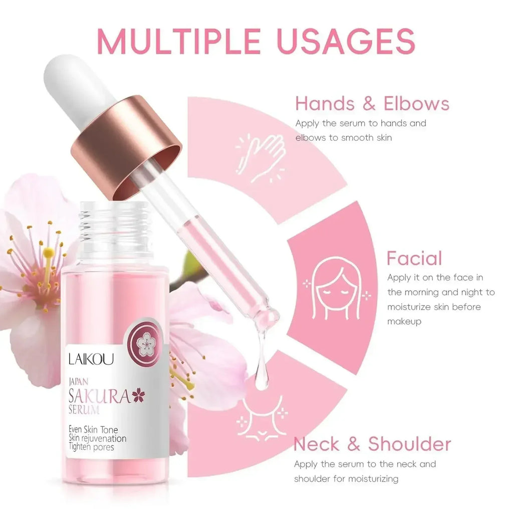 24pcs Sakura Skin Care Set Eye & Lip Masks Serum Nud Masks Cleanser Toner Essence Cream Moisturizing Smoothing Nourishing Beauty - My Vixen Vault