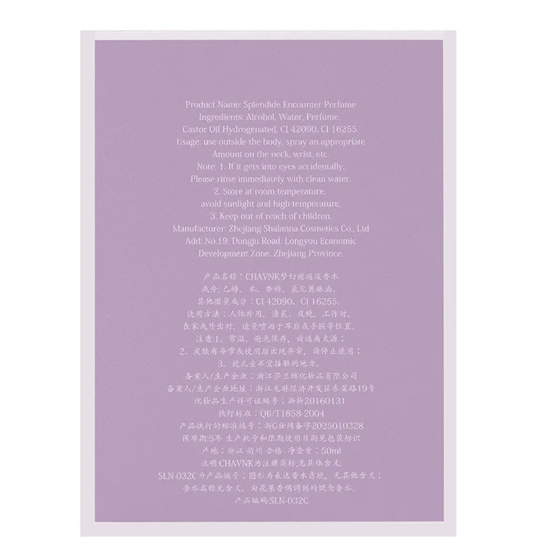Splendide Encounter Purple Meets Eau De Parfum Light Fragrance Floral Vaporisateur Natural Spray 50ML Perfume - Beauty Collection Studio