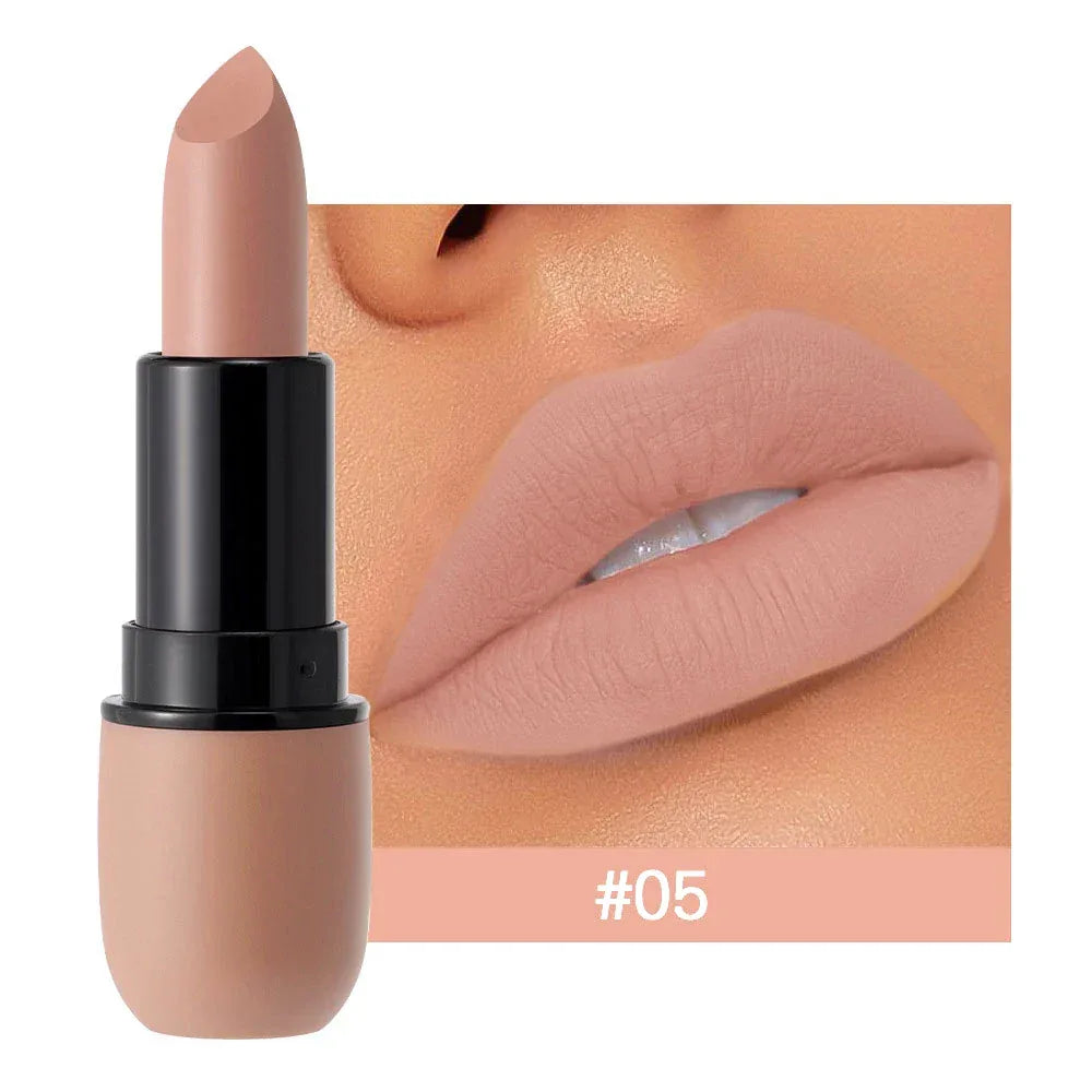 6-Color Matte Lipstick: Velvet Lip Color, Smooth, Waterproof, Long-Lasting Color Lip Makeup - My Vixen Vault