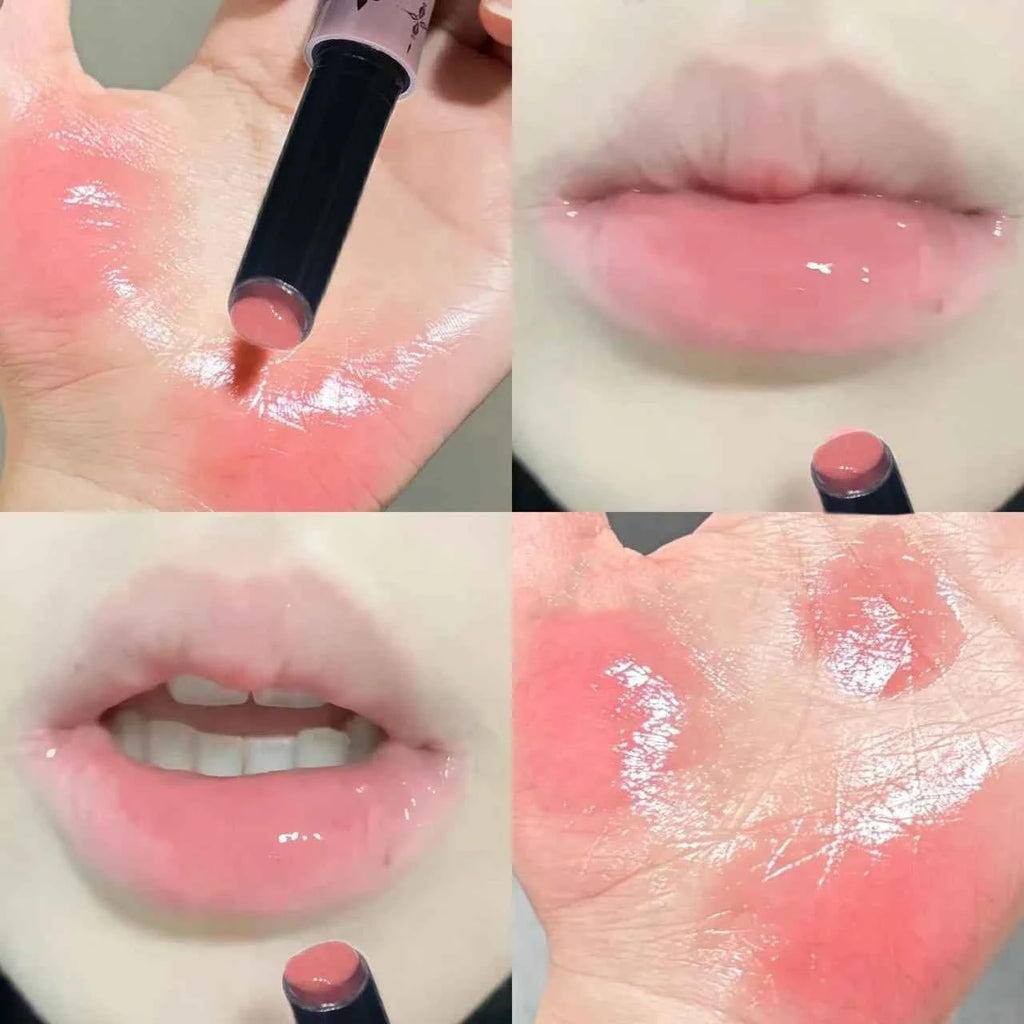 Mulberry Purple Shimmer Lip Jelly Pen Moisturizing Mirror Water Light Solid Lip Gloss Film-forming Non-Fading Gloss Lipstick.