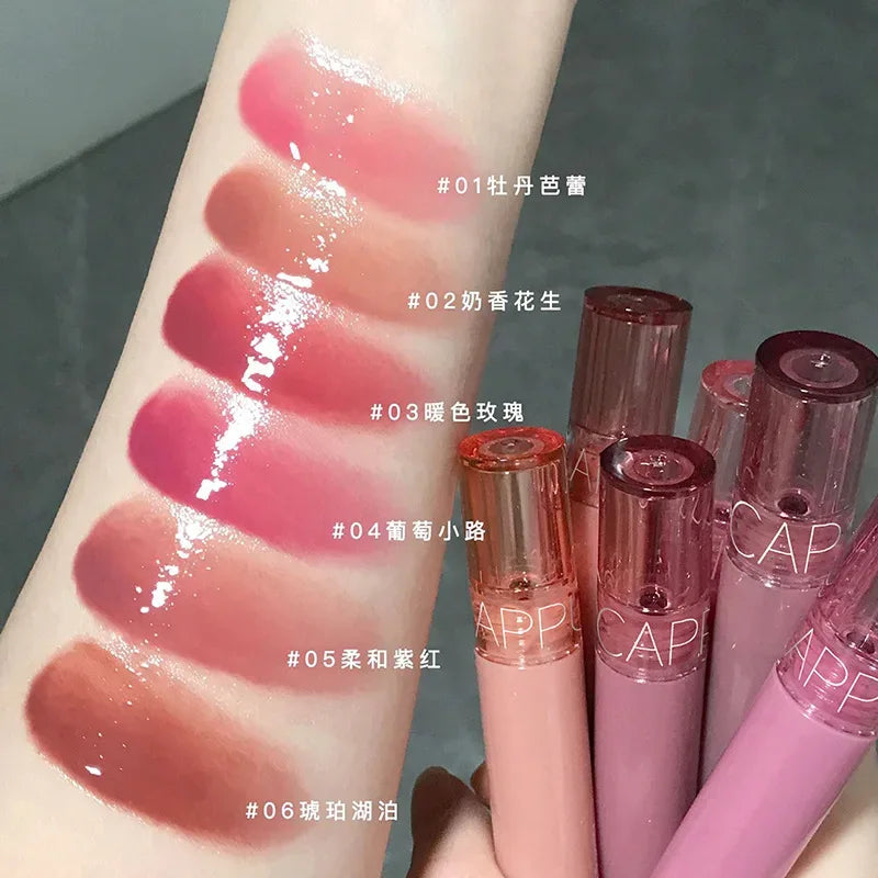 Mirror Jelly Lip Glaze 6 Colors Water-light Lip Gloss Long Lasting Waterproof Moisturising Glossy Red Lip Tint Makeup Cosmetics - My Vixen Vault