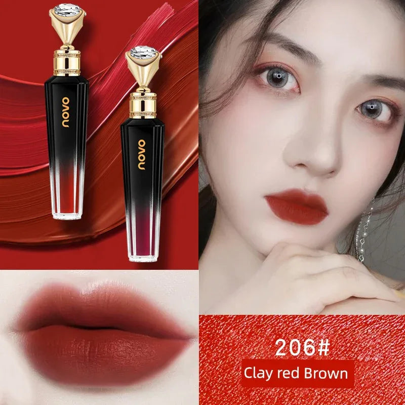 Novo Official Flagship Store Vintage Velvet Lip Lacquer Matte Finish Lipstick Lip Gloss Long-Lasting White No Stain on Cup Women - My Vixen Vault