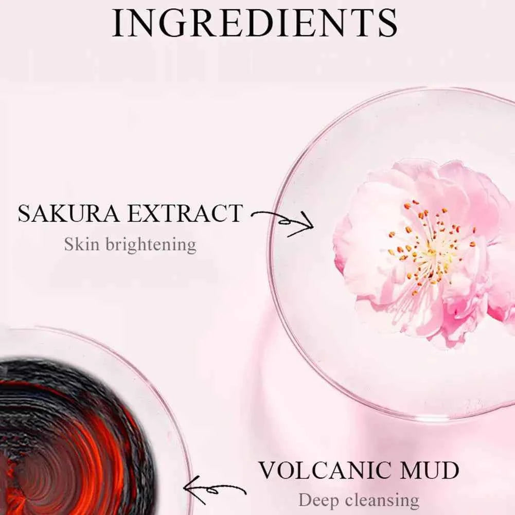 12pcs Sakura Mud mask Brightening Hydrating Face Mask Luminious Skin Clean Facial Cleansing Clay Hydrating Anti Wrinkle Skincare