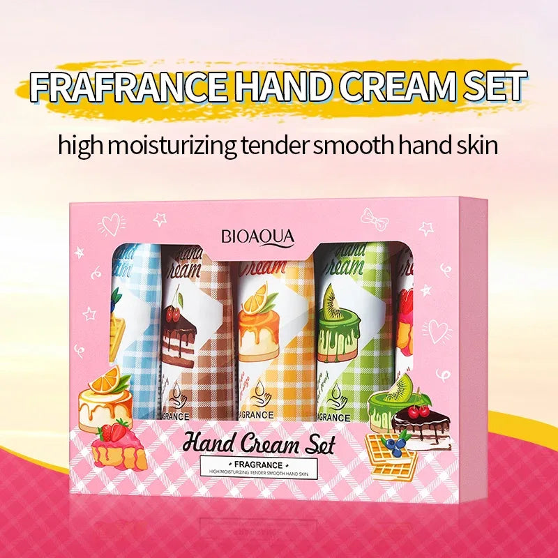 BIOAOUA Luxury Hand Cream Christmas Gift Set 5Pack Moisturizing Long-Lasting Fragrance Hand Cream for Dry Skin for Women & Men.